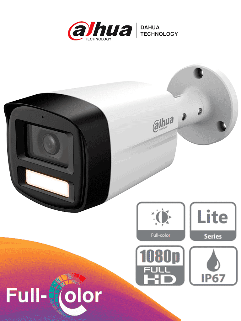 DAHUA DH-HAC-HFW1209TLMN-LED-0280B-S3 - Cámara Bullet de 2MP Full Color en 1080p con lente de 2.8mm, ángulo de 108° y alcance de iluminación de 40m, DWDR, IP67 compatible con CVI/CVBS/AHD/TVI. DAHUA DH-HAC-HFW1209TLMN-LED-0280B-S3 - Cámara Bullet de 2MP Full Color en 1080p con lente de 2.8mm, ángulo de 108° y alcance de iluminación de 40m, DWDR, IP67 compatible con CVI/CVBS/AHD/TVI.